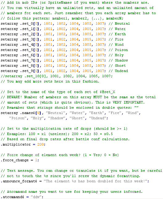 multiple drops on user-defined sets