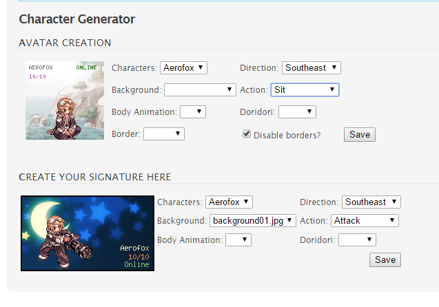 Avatar and Signature Generator FluxCP Addon