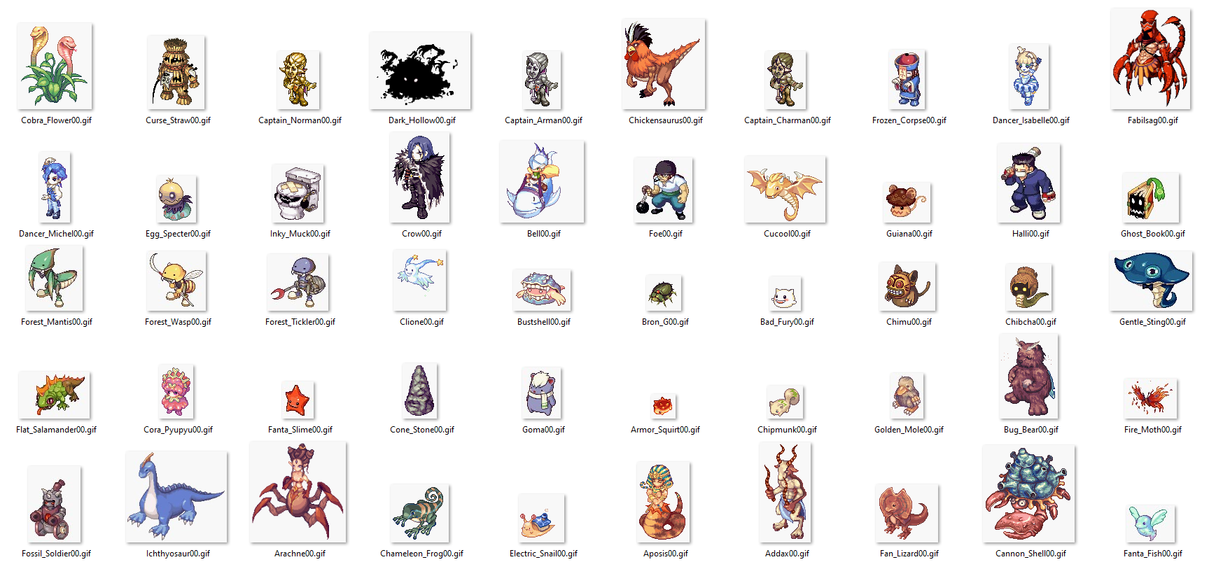 Pack 50 CUSTOM Mobs from Trickster Online - 01 of 03