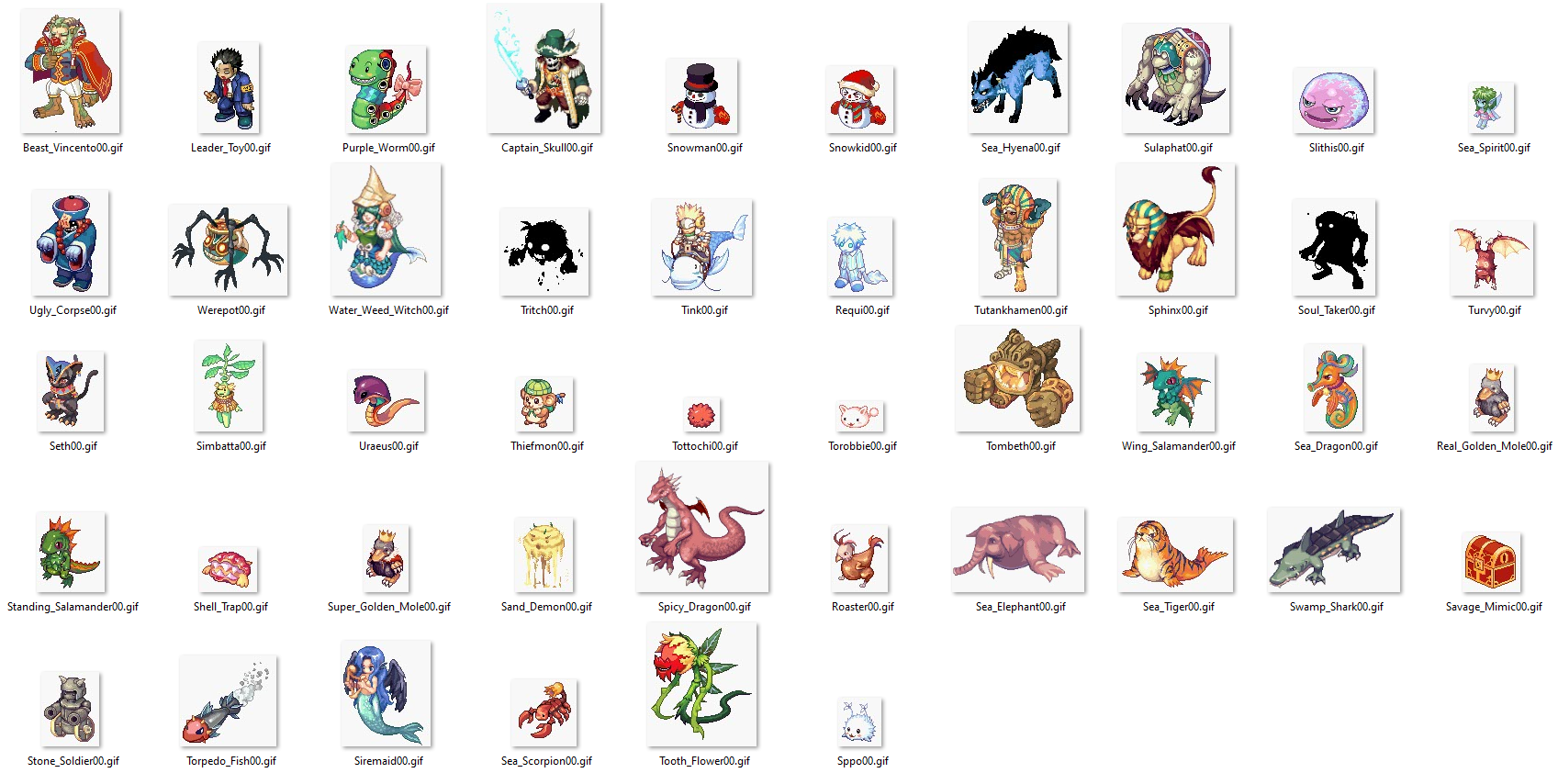 Pack 46 CUSTOM Mobs from Trickster Online - 03 of 03
