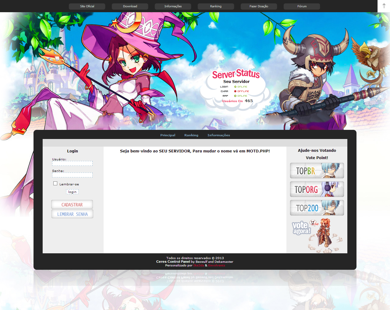CeresCP Control Panel Skin